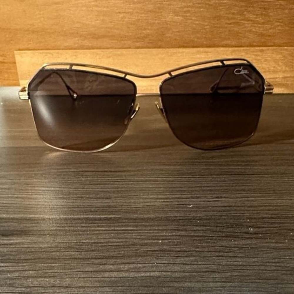 Chic Gold and Black Cazal Titanium Sunglasses
